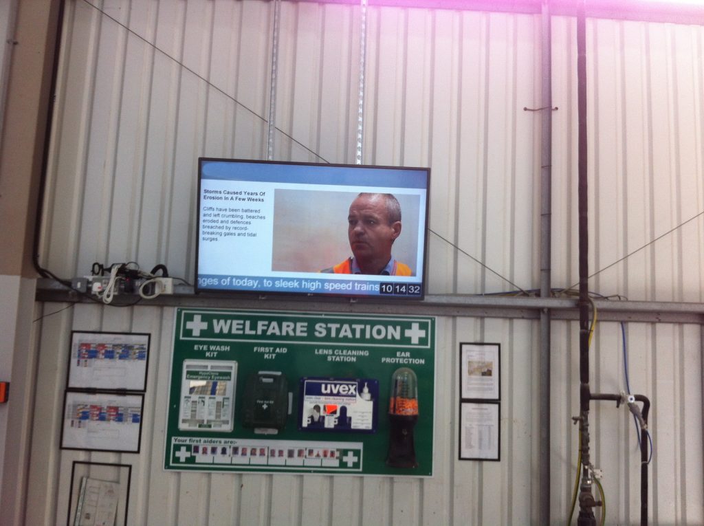 Digital Signage Display in a factory